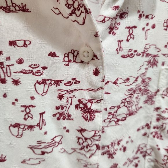 Joe Fresh Men's Size L Graphic Print Short Sleeve Button Up Lightweight Summer - Picture 6 of 14